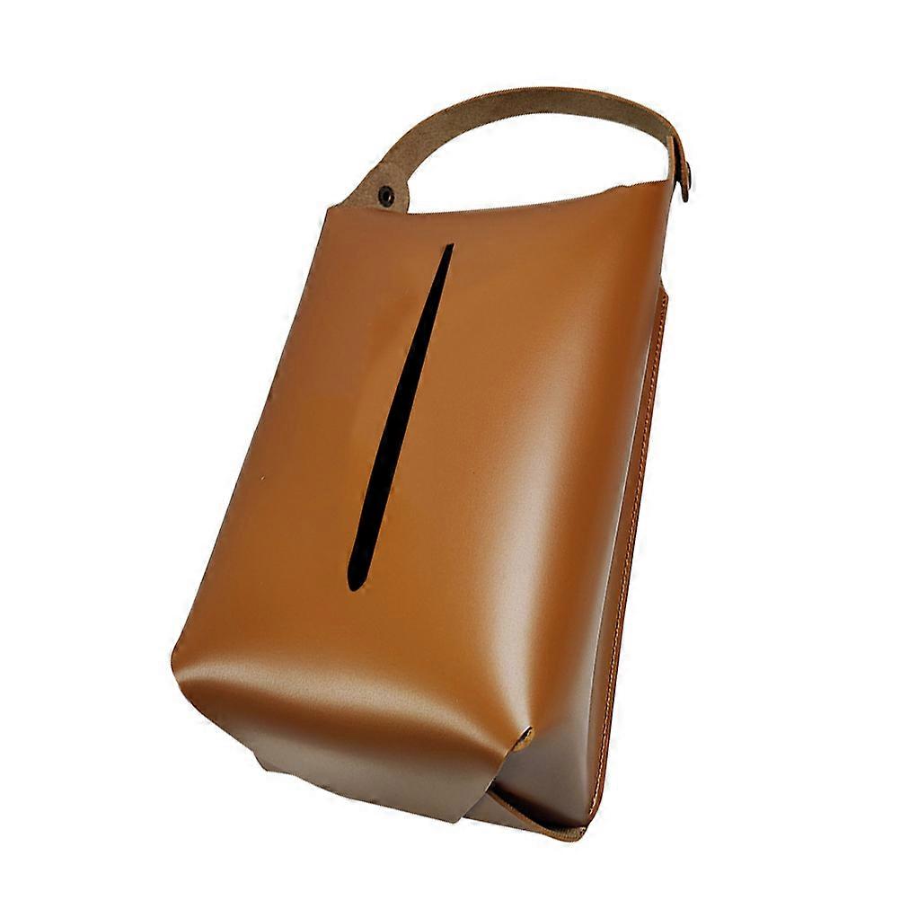 Multifunction Tissue Storage Box Hanging for Toilet Brown Material 1Pcs