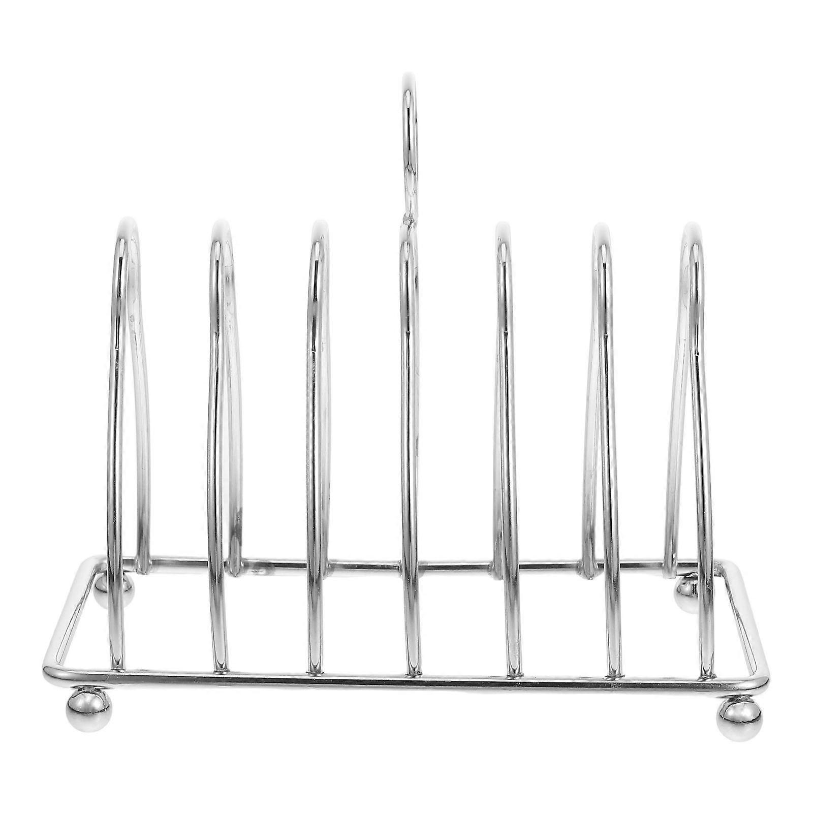 Stainless Steel 6-slices Bread Storage Rack for Bread Slicing and Display Toast Holder Metal Toast Rack Toast Stand Bread Slices Holder