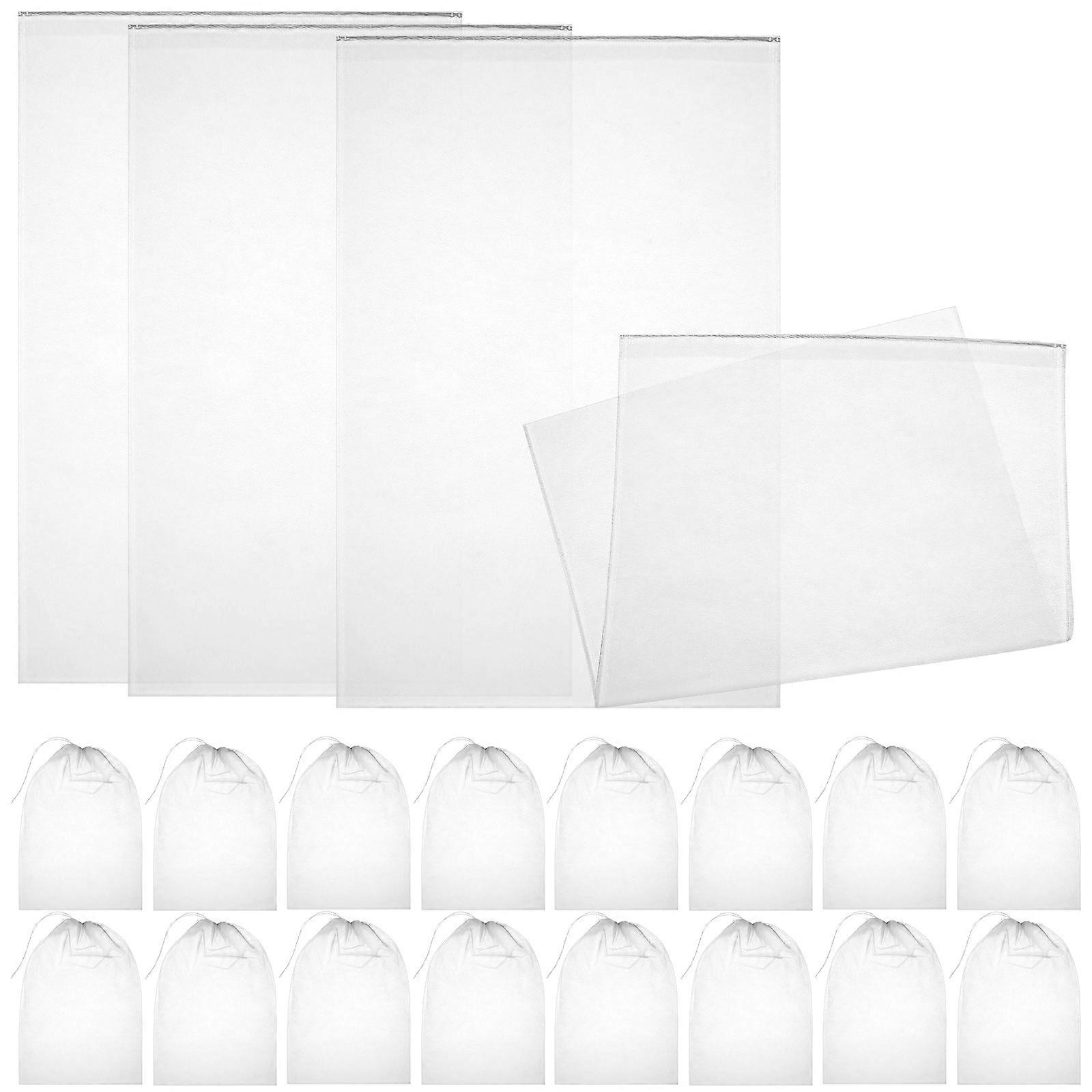 100pcs Non Woven Shoe Storage Bags with Drawstring, Reusable Travel Organizer Pouches with Semi Transparent Window for Shoes and Clothes, Lightweight