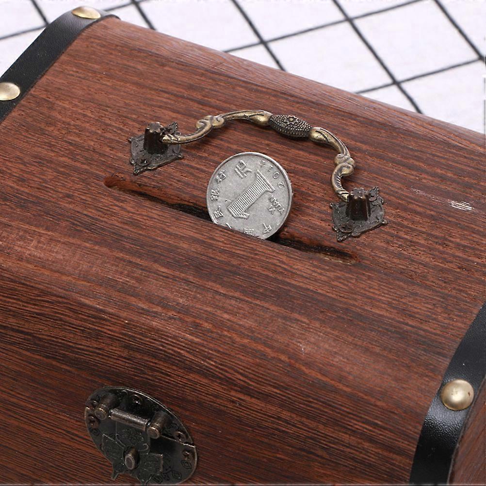 Handmade Wooden Piggy Bank Safe with Lock, Sizes S-M-L