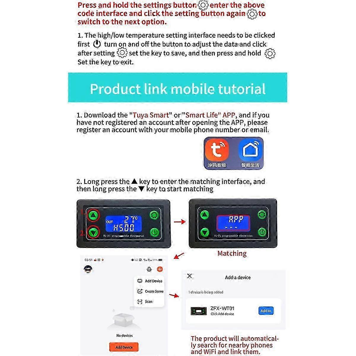 WIFI Remote Digital Temperature Controller K Thermocouple High Temperature Controller -99-999 Degrees ZFX-WT01