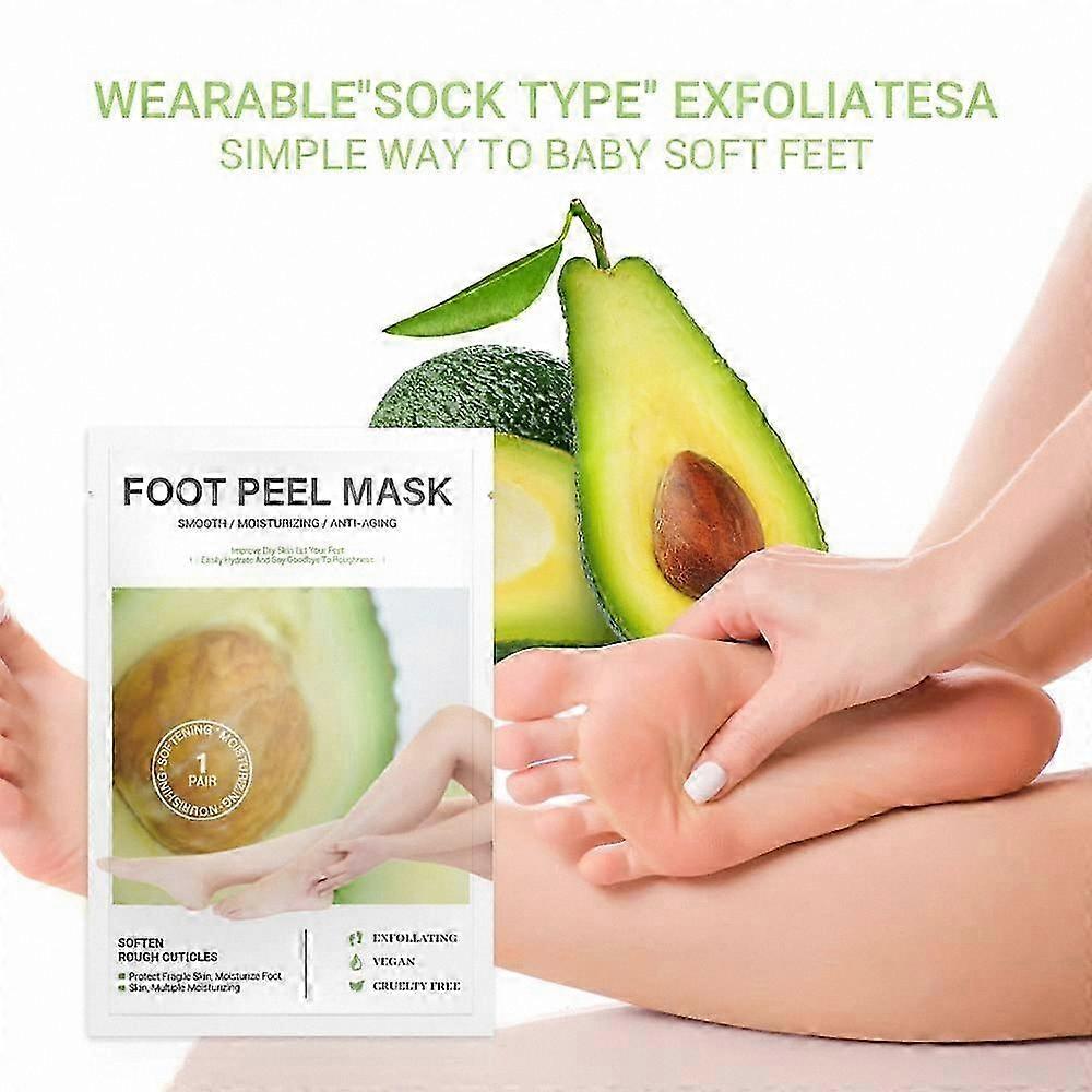 Moisturizing Foot Mask with Avocado Extract for Soft Heels and Dead Skin Removal