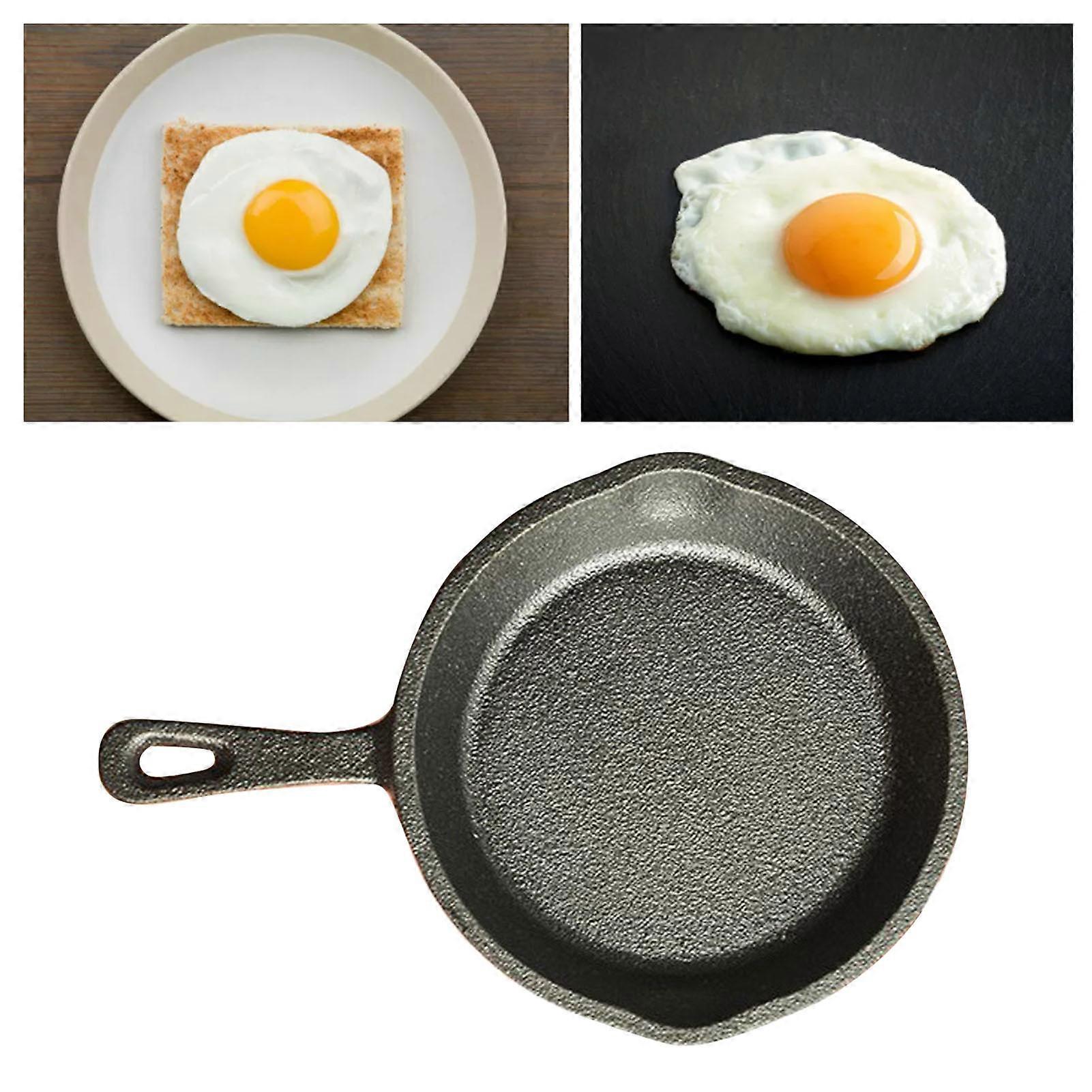 10cm Small Cast Iron Nonstick Frying Pan with Handle 750g