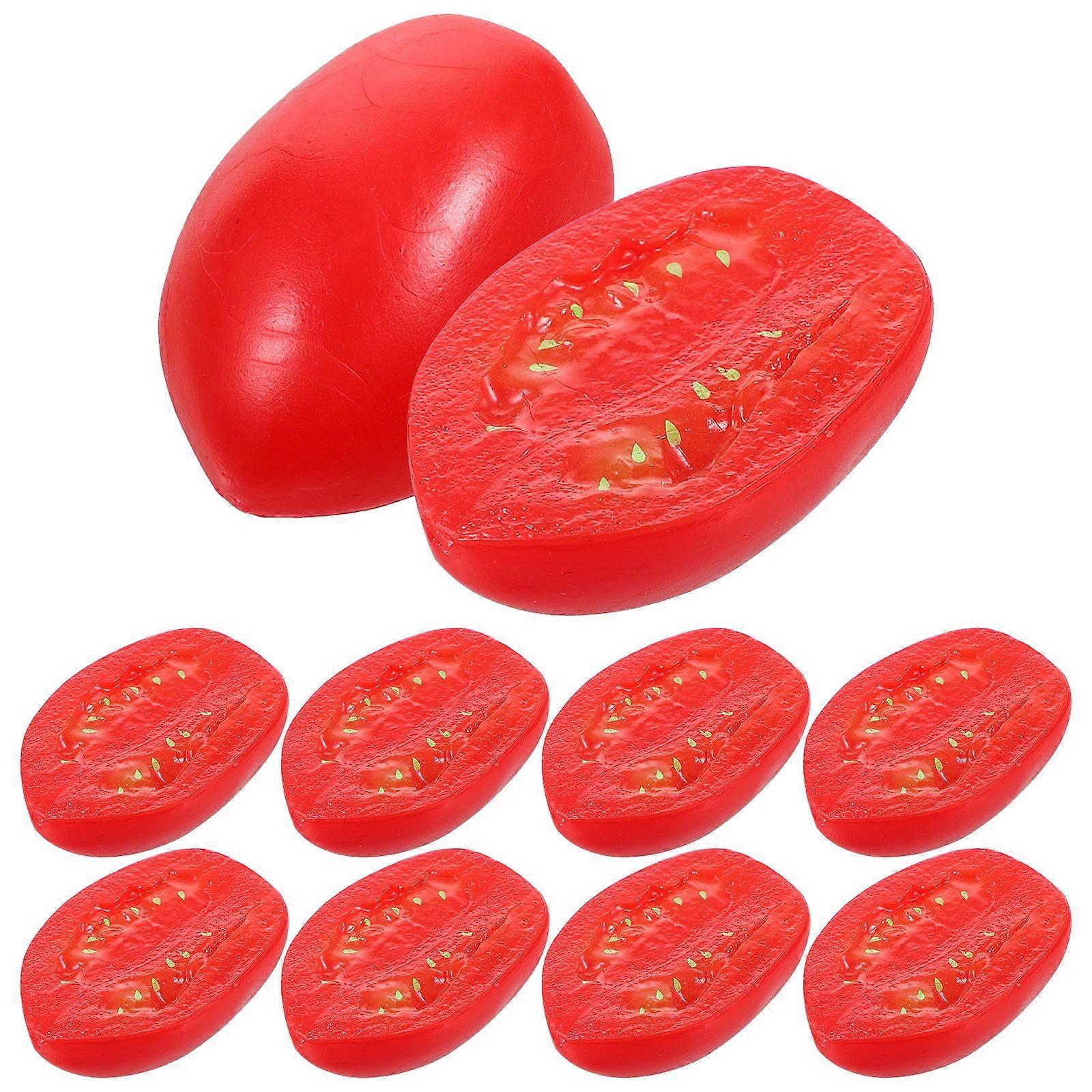 10pcs Half Cherry Tomato Models Fake Artificial Vegetable Fake Cherry Tomato Decoration Model Display