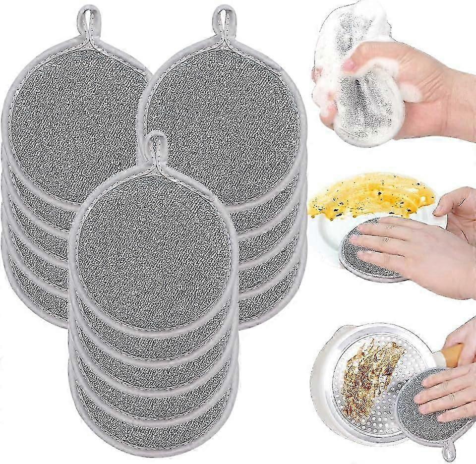 Double layer wire dishcloth for dishwashing non scratch