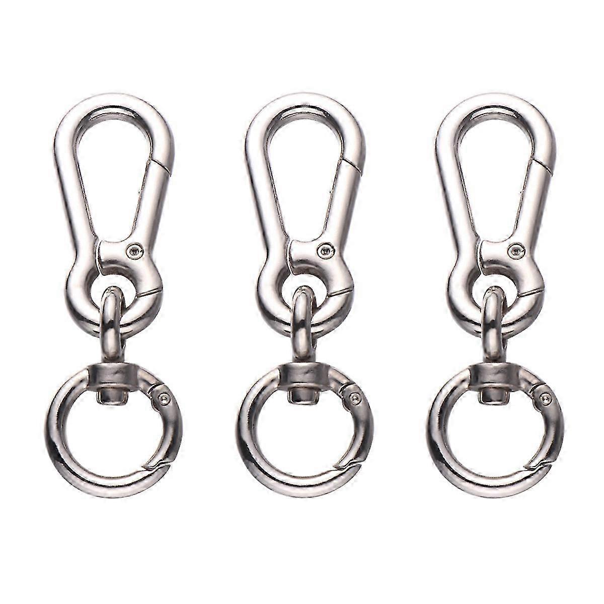 3pcs Traction Rope Hook Bag Strap Loop Shoulder Strap Chain Buckle Replacement Buckle Accessories (Style 2)7.6*2.5cmSilver