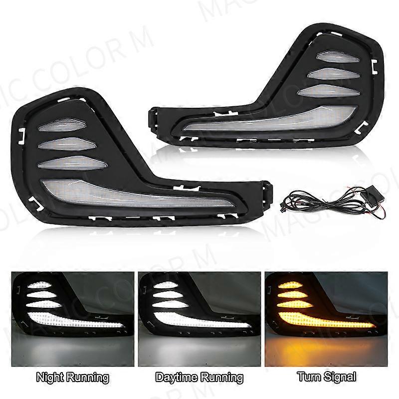Applicable Set For Chevrolet Cavalier 2020 2021 2022 Daytime Running Lights Turn Signal Fog Lamp Cover LED DRL Car Styling