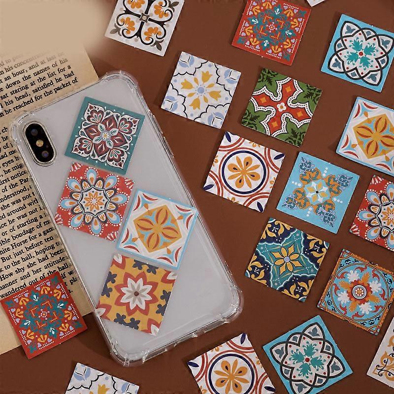46 Pcs Vintage Flower Brick Pattern Decorative Stickers for DIY Journals