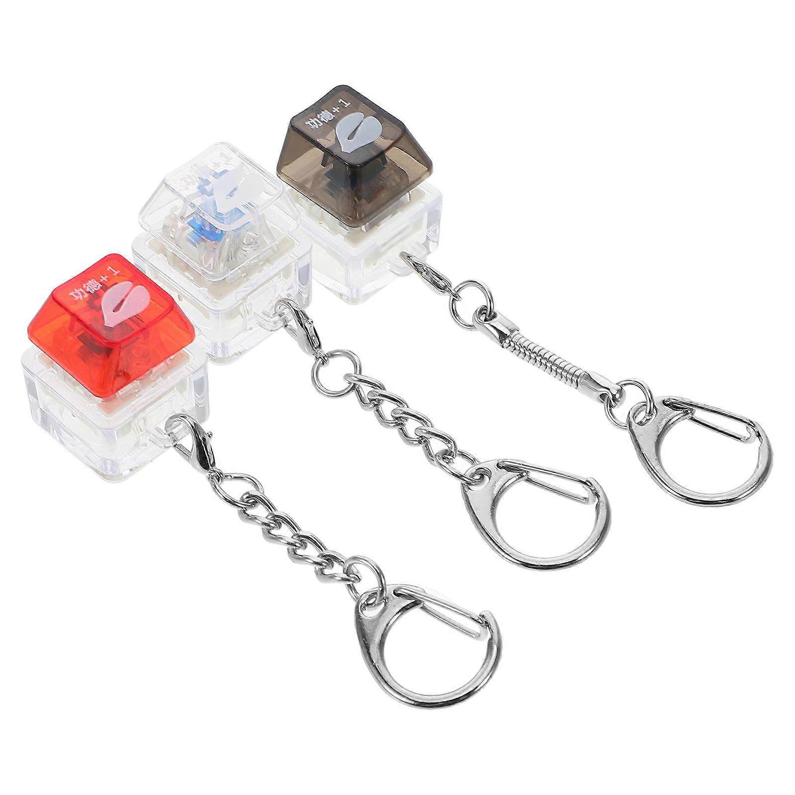 Electronic Keyboard Caps Keychain for Hanging 3Pcs Plastic Keycap Clicker Set