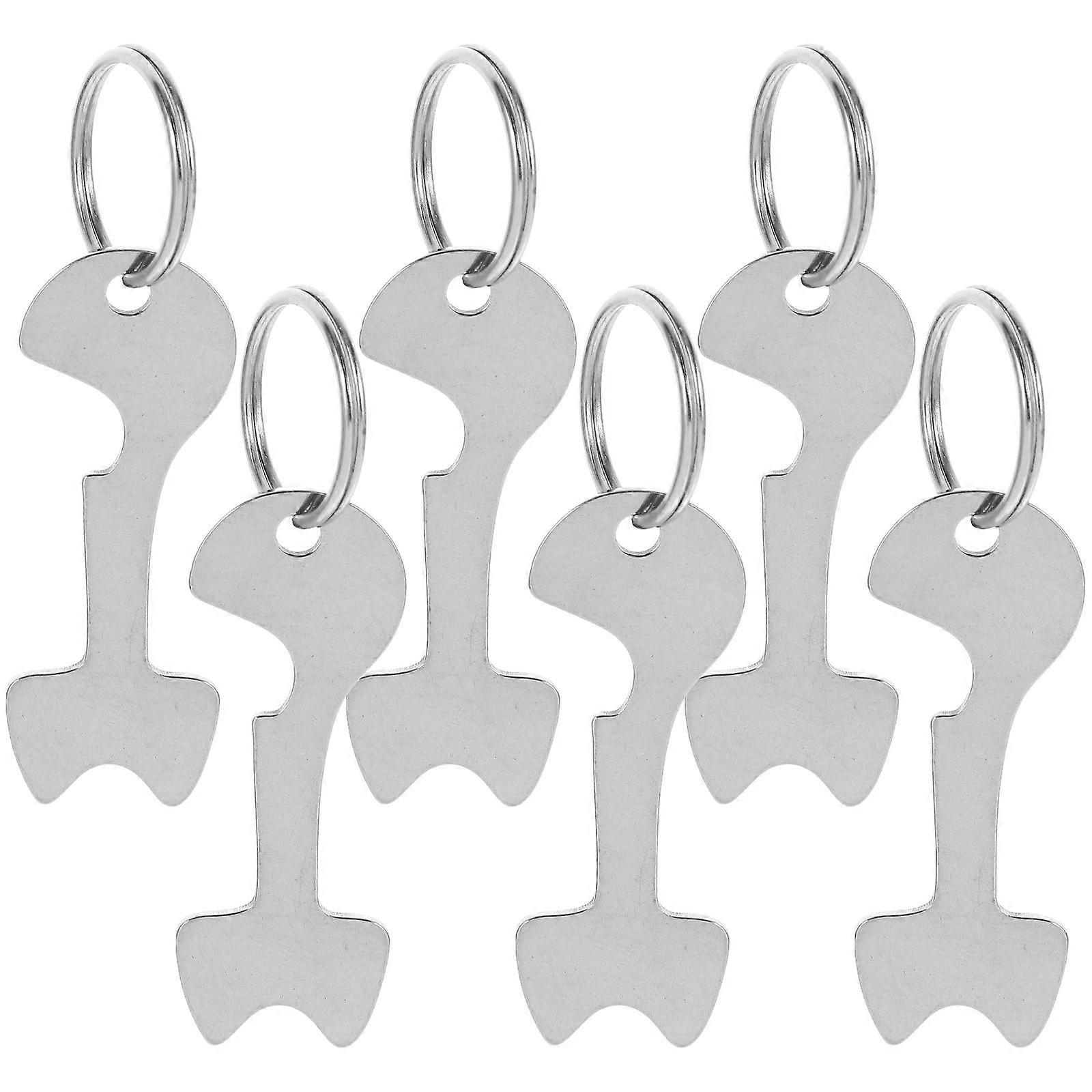 6pcs Trolley Token Keychains   Portable Shopping Cart Remover Coin Key Ring for Grocery Carts, Practical Key Holder for Shopping Supplies
