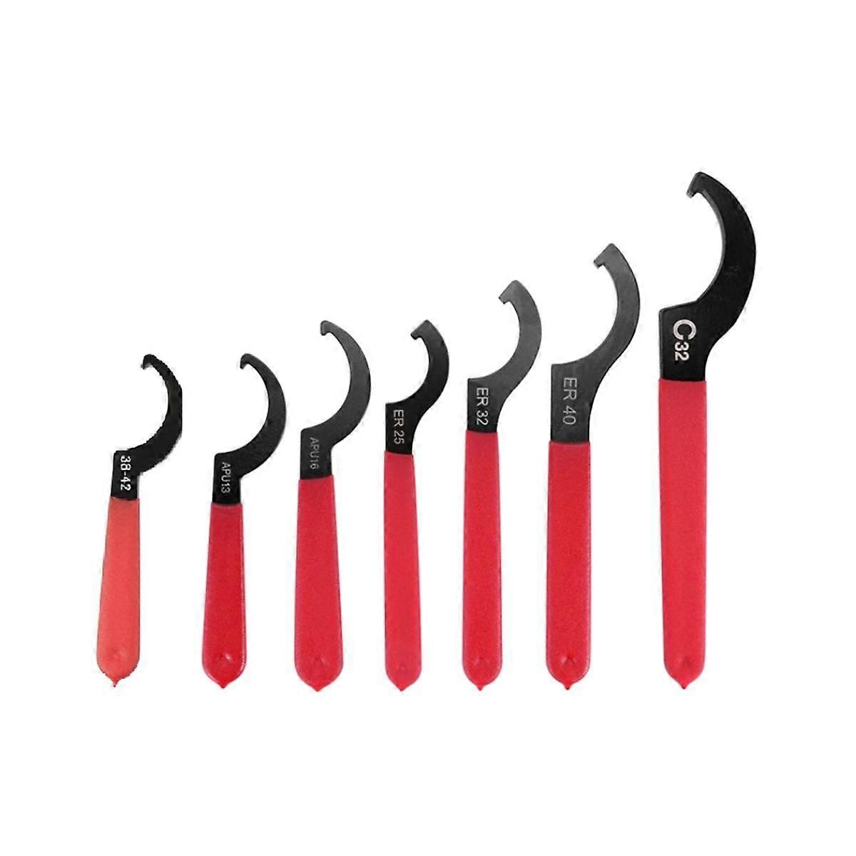 Coilover Wrench Spanner, 7PCS Non- Spanner Wrench Set, Professional Universal Rubber Handle Wrench