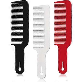 3 Pack Barber Combs Clipper Comb Flat Top Clipper Comb Hair Cutting Combs Great(Black, White, Red) SZRH A-S