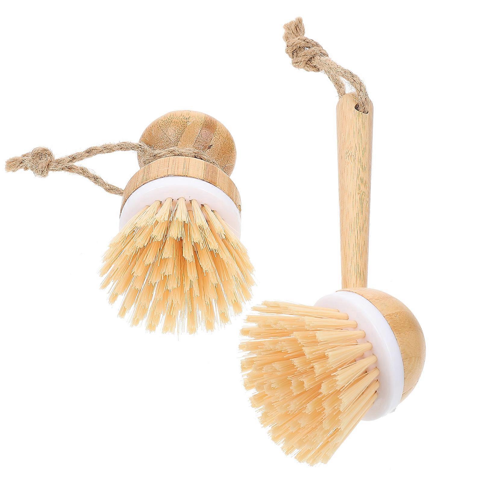 Portable Wok Cleaning Brush Set with Short and Long Handles – Non Scratch Dish Scrubber for Kitchen, Bathroom, and Laundry – Strong Decontamination,