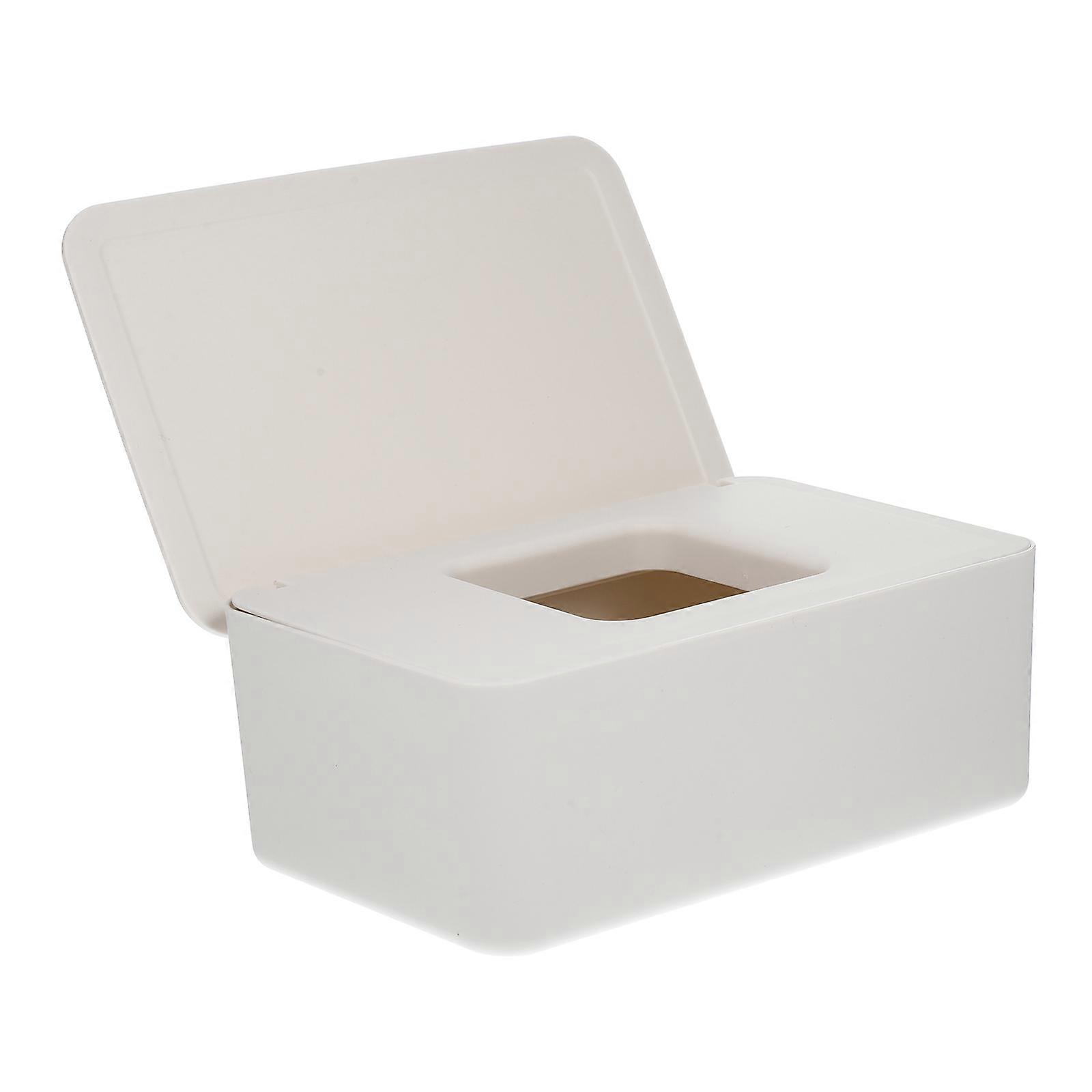 White Wet Wipe Box Desktop Tissue Holder for Home Use Practical Case