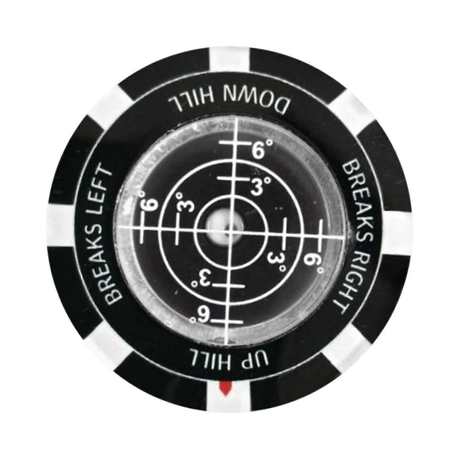 precision Golf Ball Marker Black, Lightweight SpiritLevel, Round Accessory For Putting, Professional Golf Marker