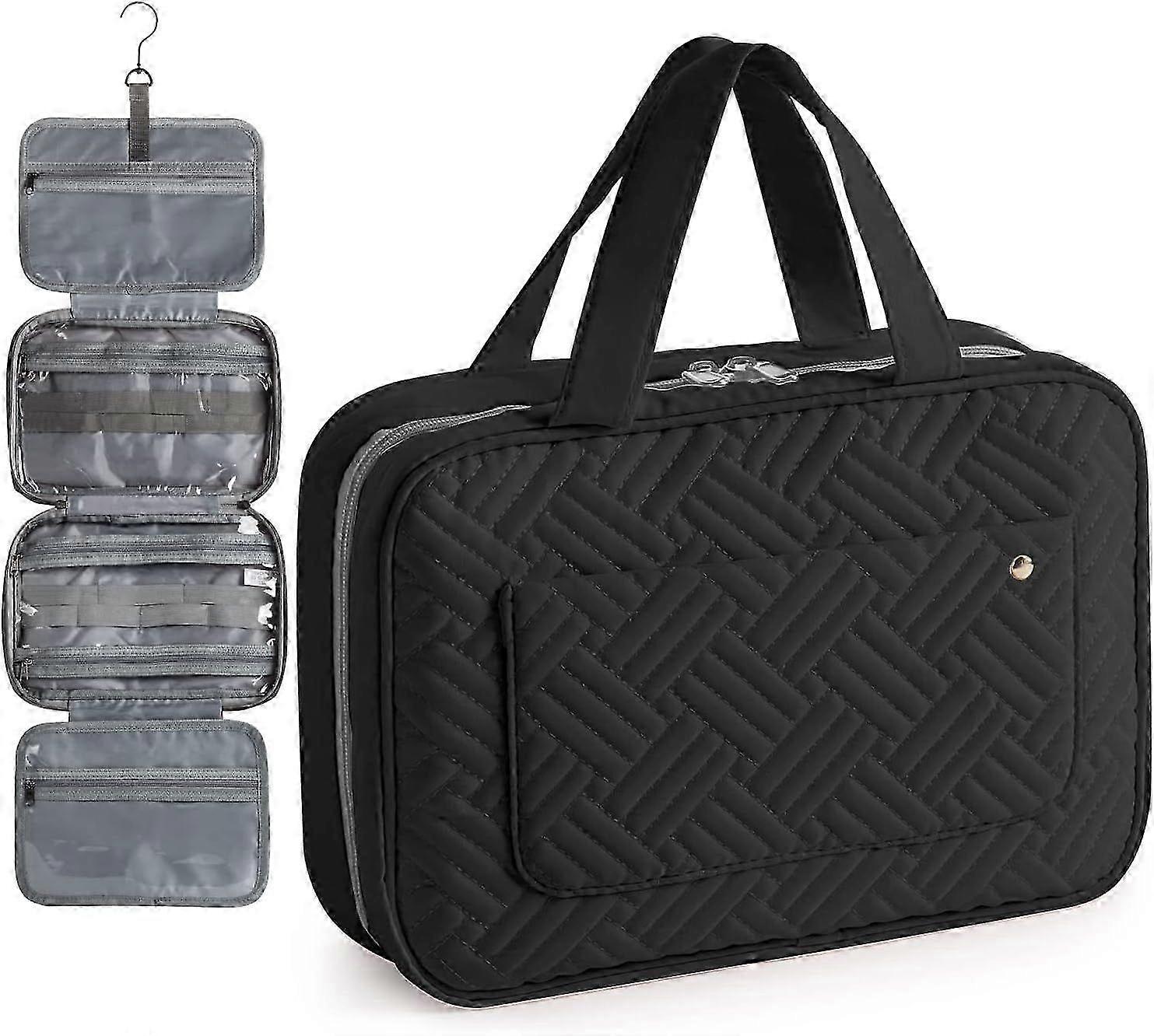 Toiletry Bags Travel Cosmetic Case Wash Bag Hanging Flannelette