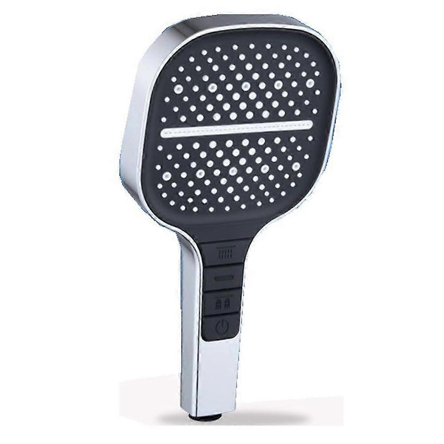 Large Nozzle 7 Modes Adjustable Nozzle High-Pressure Water-Saving Mixing Nozzle for Toilet Toilet Fittings Silver&Black