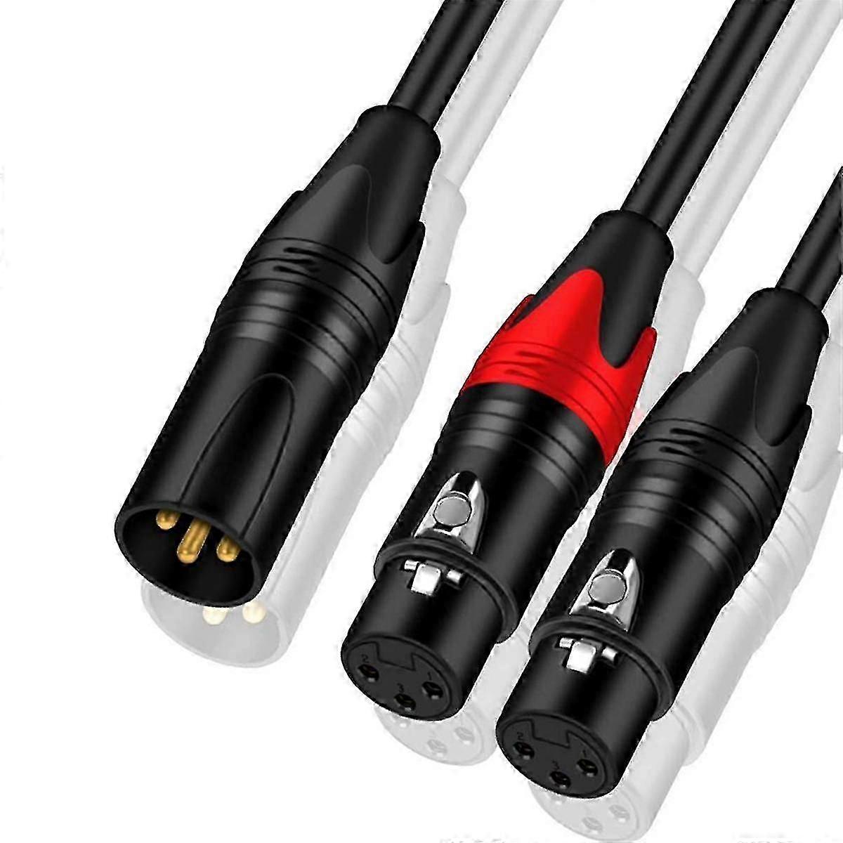 Xlr To Xlr Y-splitter Cable Balanced Xlr Female To Dual Xlr Male Audio Microphone Adapter 2 Xlr To Xlr Audio Adapter,a