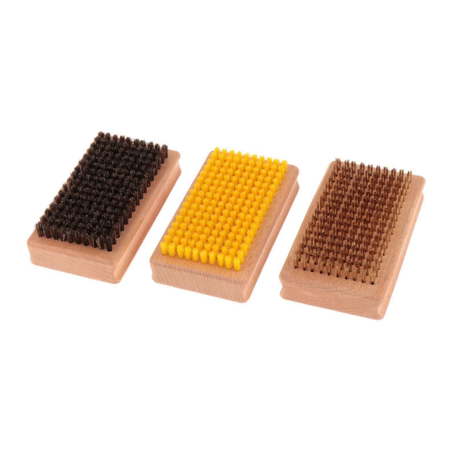 3x Snowboard Wax Brush Set Ski Waxing Brushes Comfortable Grip Efficient
