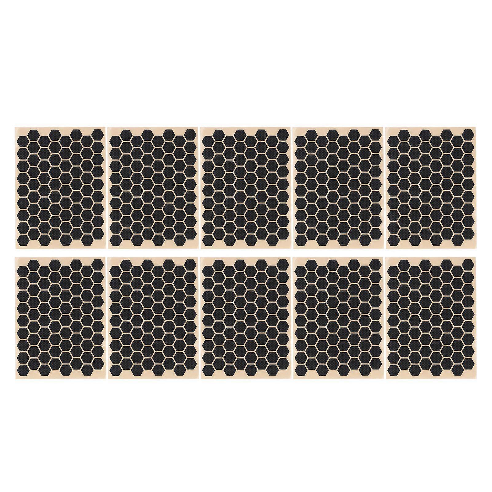 10Pcs Hexagon Grip Decal Sticker Textured Ultra Thin Sweat Absorption Non Slip for Mouse Keyboard Mobile Phone Black