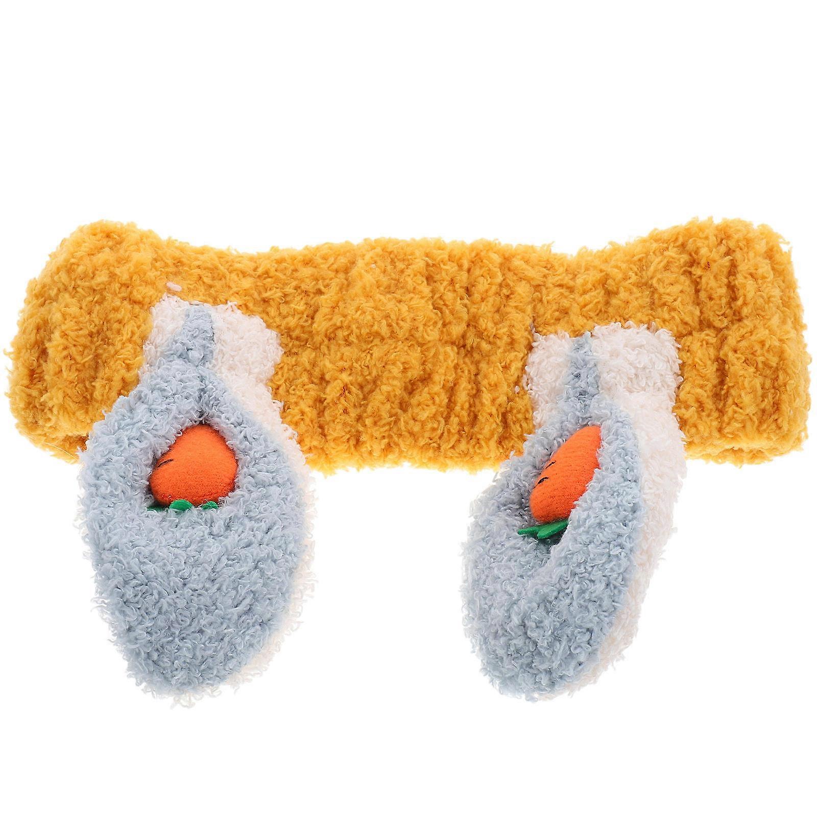 Rabbit Ear Hair Band Soft Plush Face Washing Headband for Home Use