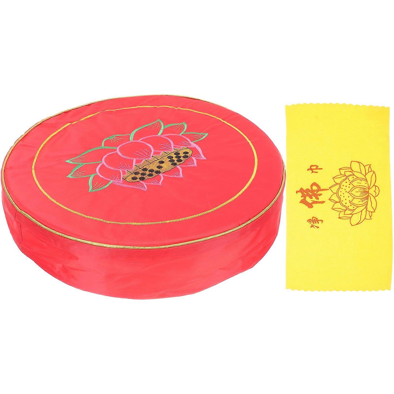 Classic Meditation Kneeling Pad For Buddhist Meditation And Worship Comfort Available In Red Color As 1 Set