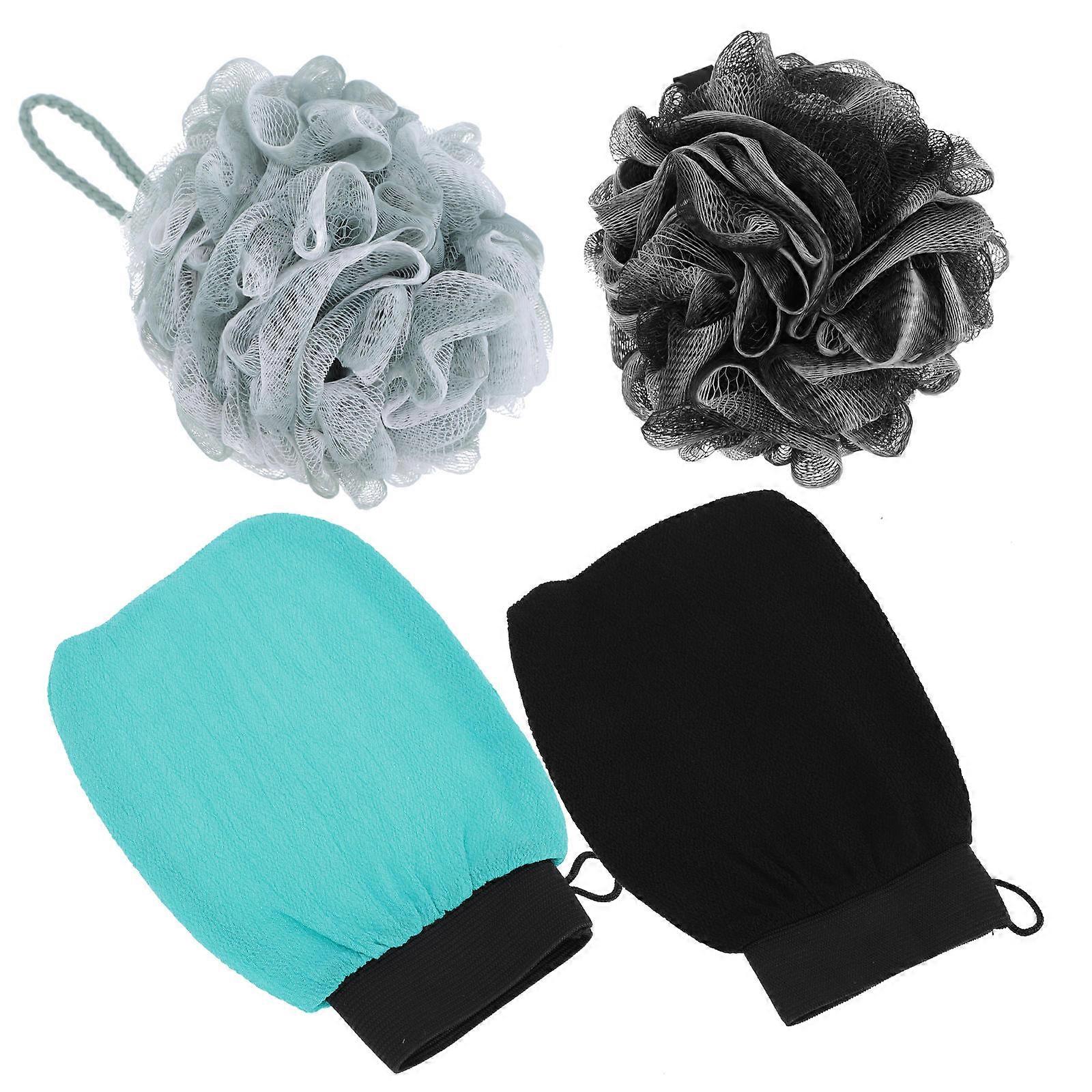 Shower Cleaning Gloves Single Layer for Deep Cleaning 2Sets Rayon Gloves