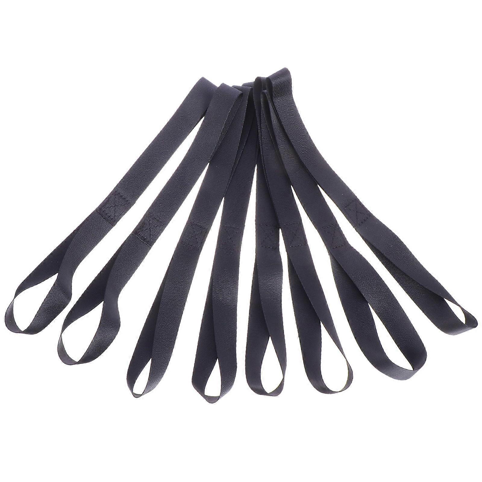 Motorcycle Soft Straps Bundled Belts for Transportation Black Nylon Polyester Tie Down Strap 8Pcs