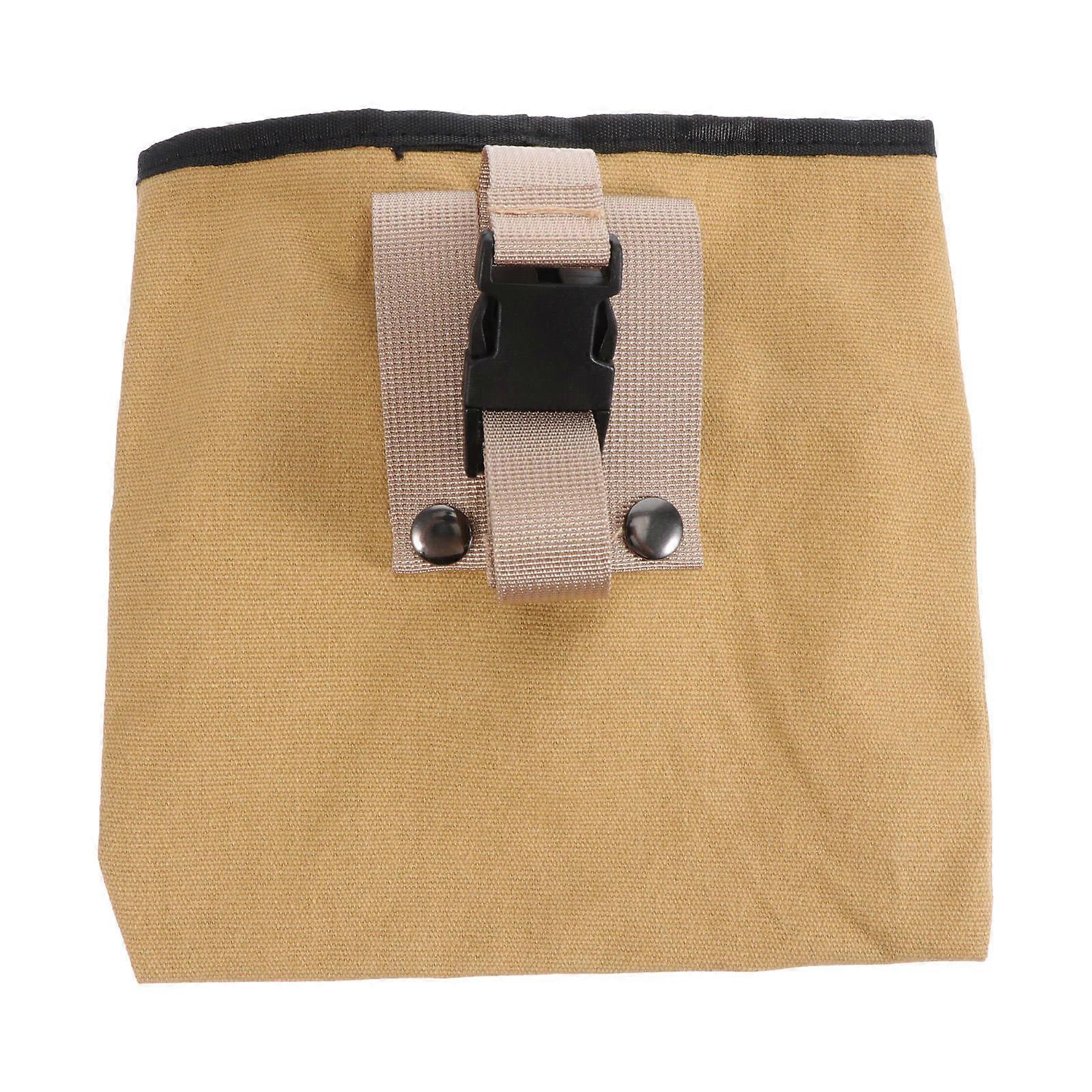 Outdoor Nuts Organizer Tool Waist-Hanging for Picnic Khaki Canvas and Abs Storage 1Set