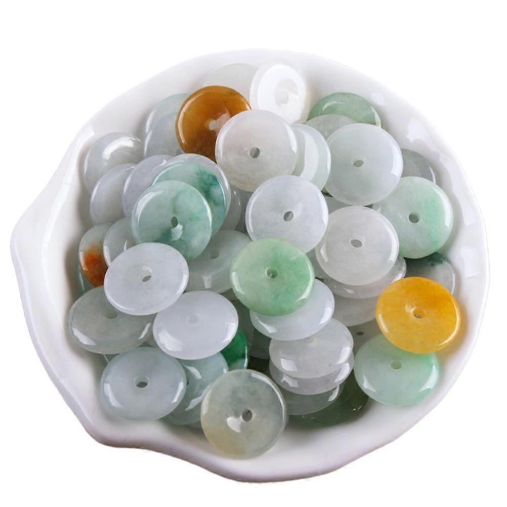Round Loose Beads Natural Jade Beads for Necklace Making Assorted Color for Diy Material 10Pcs