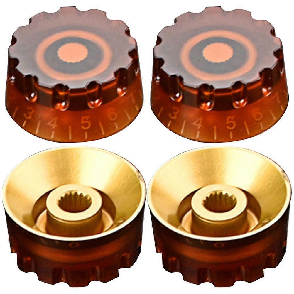 Guitar Knobs Potentiometer Round Plastic for Musical Instrument Light Brown Connect Rotary Potentiometer