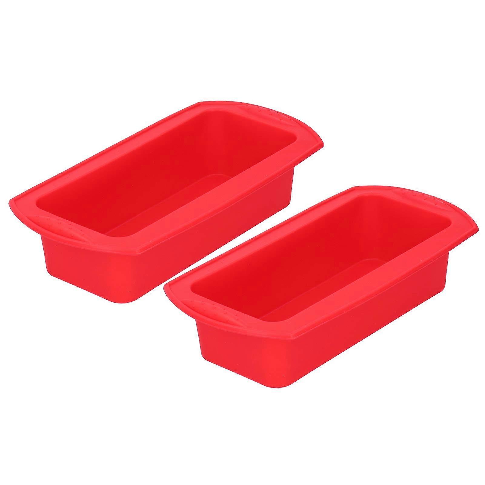 Silicone Baking Pattern, Rectangle Silicone Cake Pan, 2Piece, 2lb Capacity, Red, Bread And Cake Pattern Accessory