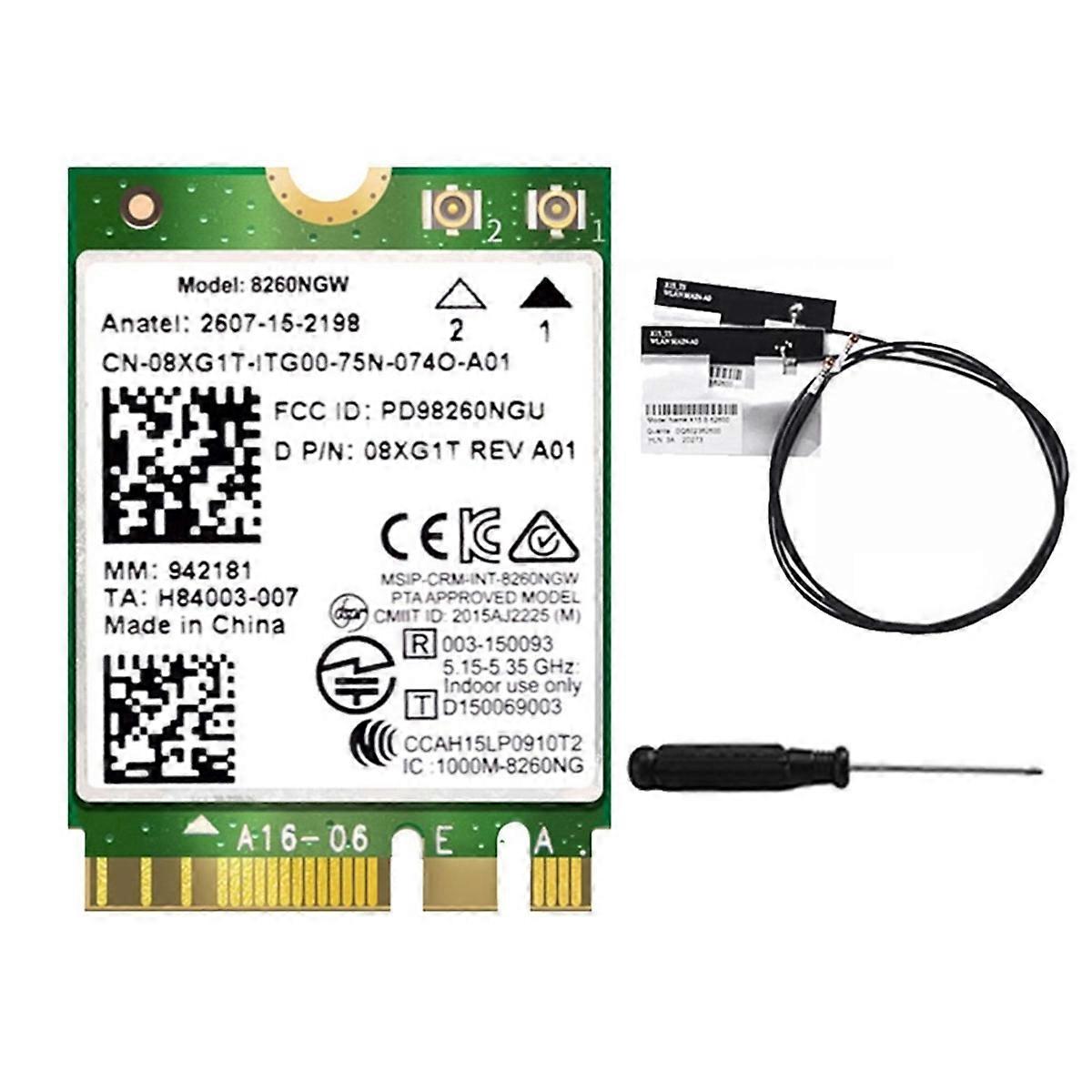 8260 8260NGW WiFi Card+2XAntenna 2.4G/5Ghz 867M Bluetooth 4.2 AC8260 NGFF M.2 WiFi Wireless Card Module