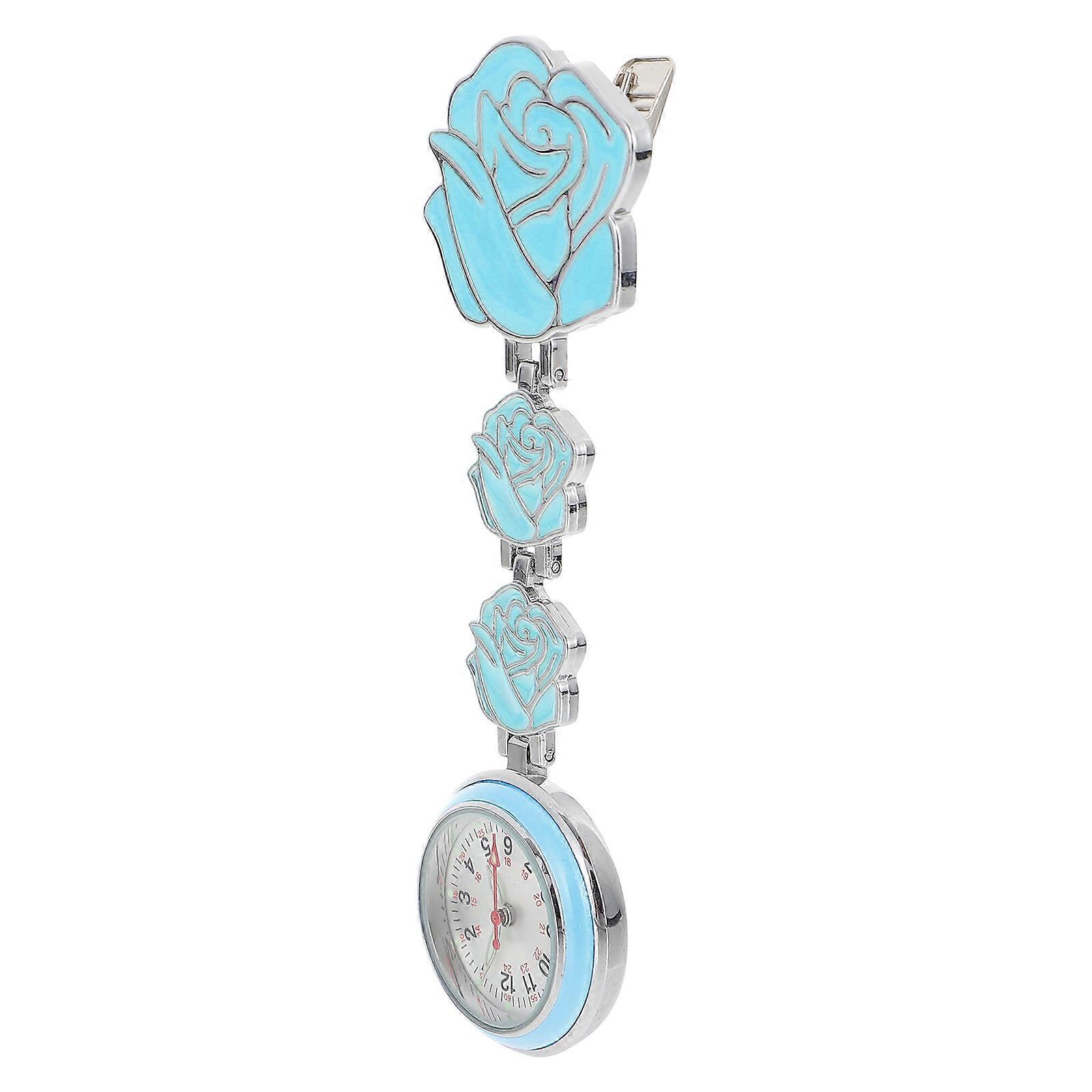 Rose Pattern Nurse Fob Watch for Daily Use with Clip on Feature