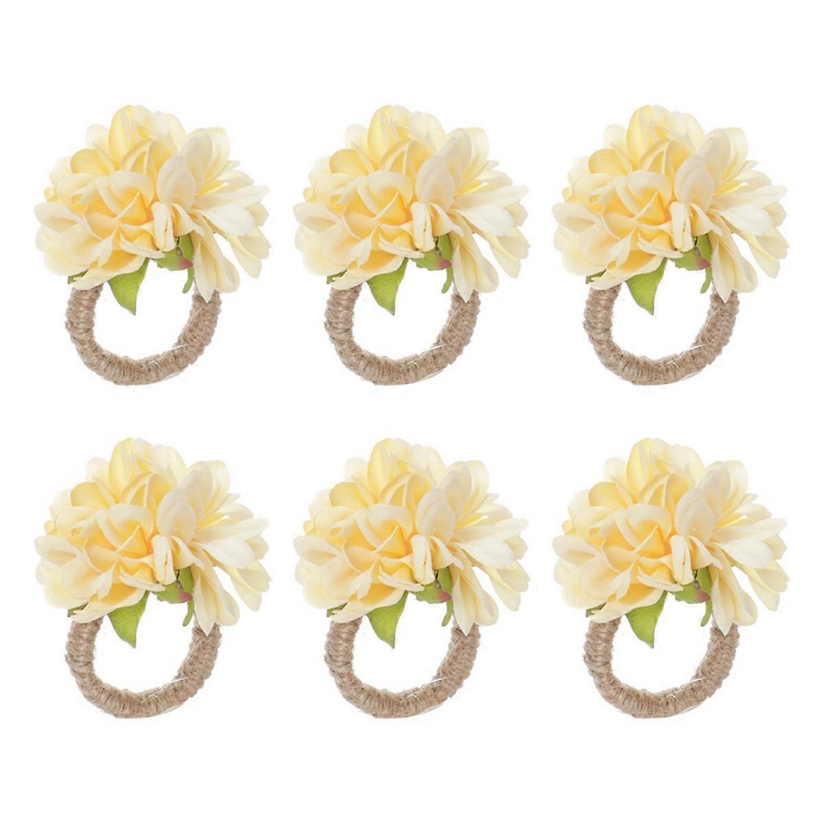 Flower Dinner Napkin Holder for Table Decoration champagne