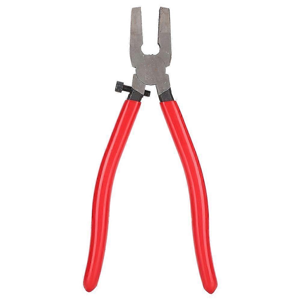 Household Steel Flat Nose Pliers with Adjustable Screw Hand Tool for Glass Ceramics Red