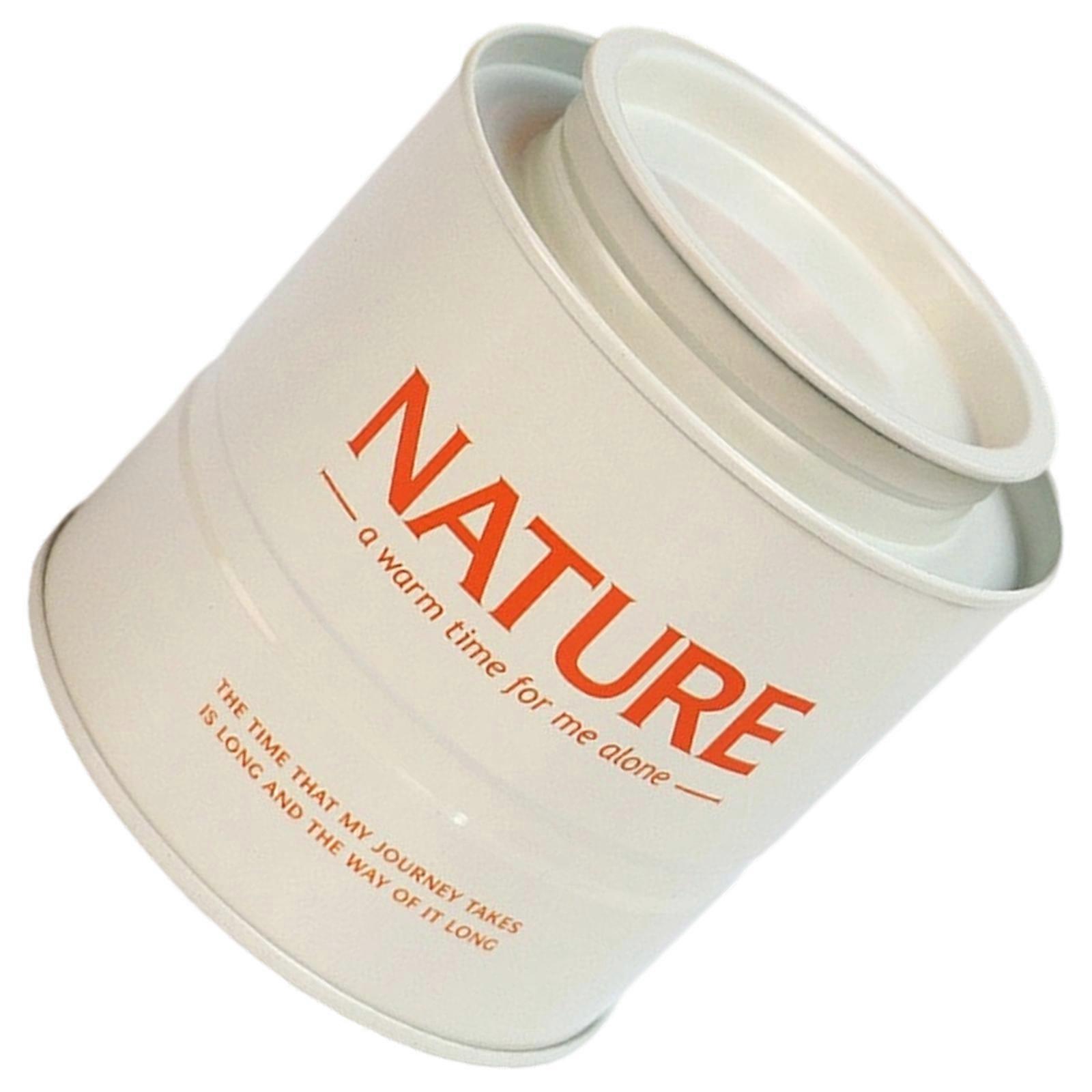 Sealing Round Tin Teas Box Compacts Stackable Coffee Bean Storage Container For Leaf Teas Kitchen Pantries Organizers  White