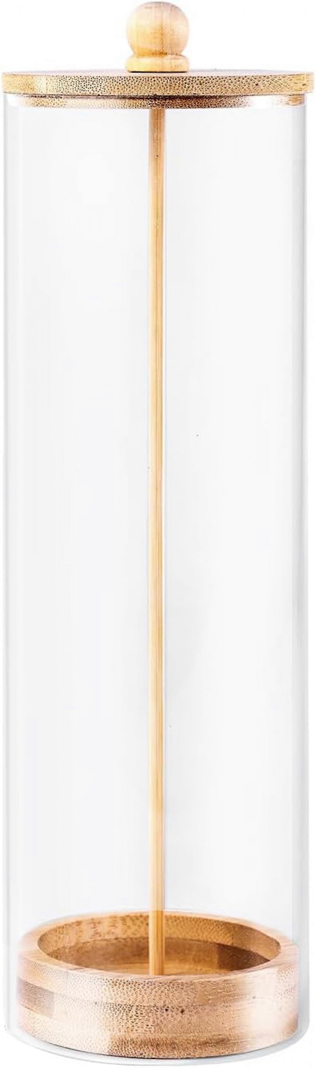 Straw Holder Dispenser for Counter - Drinking Straw Dispenser with Bamboo Lid for Standard Straws, Straw Organizer