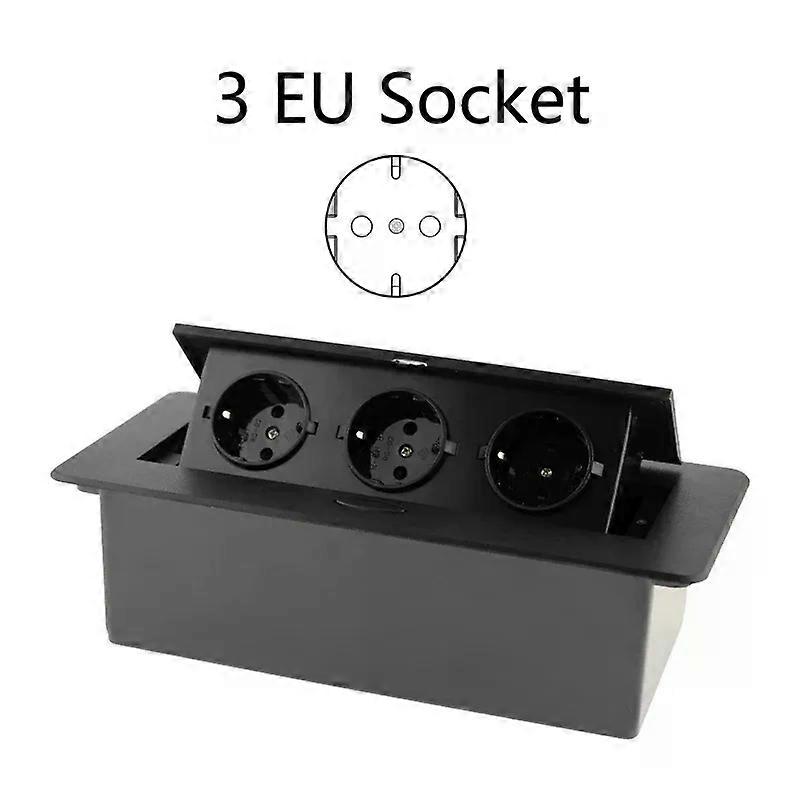 Desktop Socket Table Outlet 2 3 EU Socket With USB Charging Slow Pop Up Aluminum Alloy Cover For Meeting Room