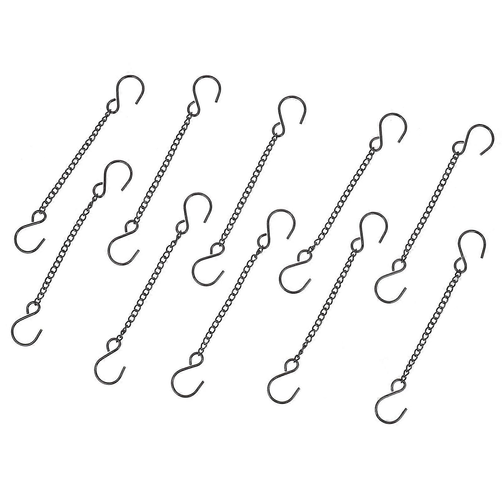 Identification Plate Hanging Chain Iron for Hanging Use 10Pcs Black Durable Chains