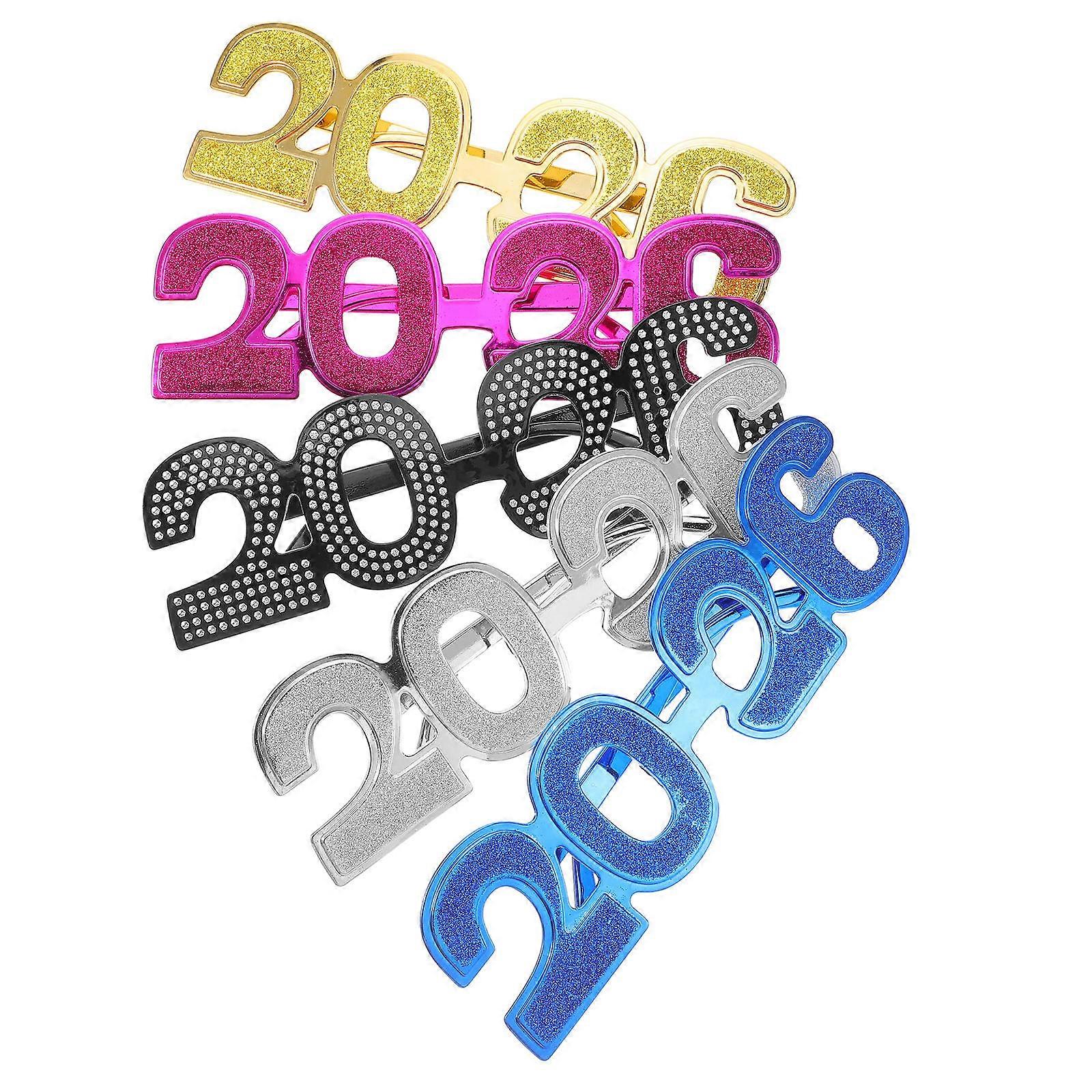 2026 Graduation Glasses for New Year Event 5Pcs Assorted Color