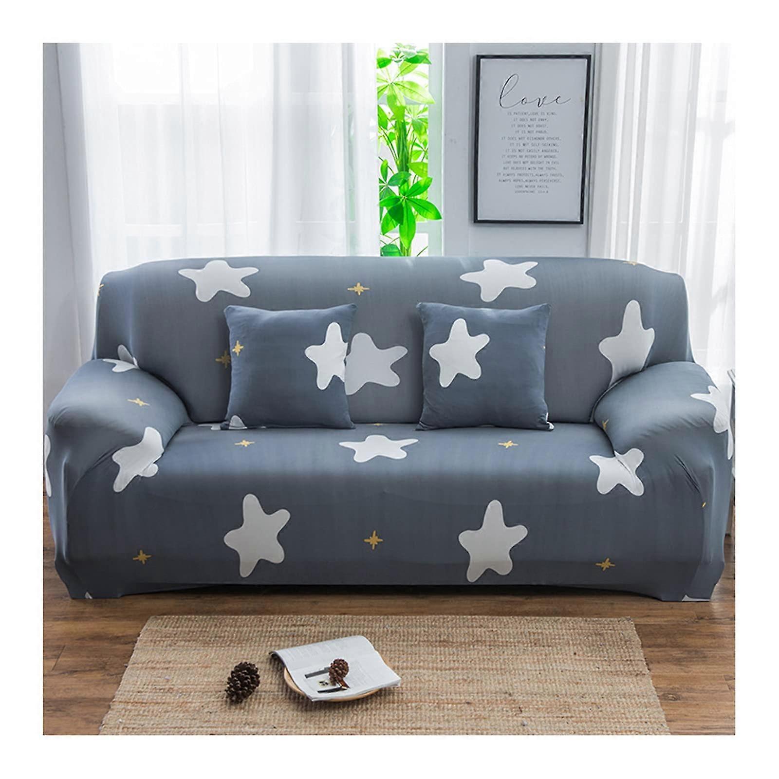 Sofa Armrest Covers Stretch Printed For 3 Cushion Couch 3 Seater Polyester 175220 Cm Style 4 Dark Grey Yellow