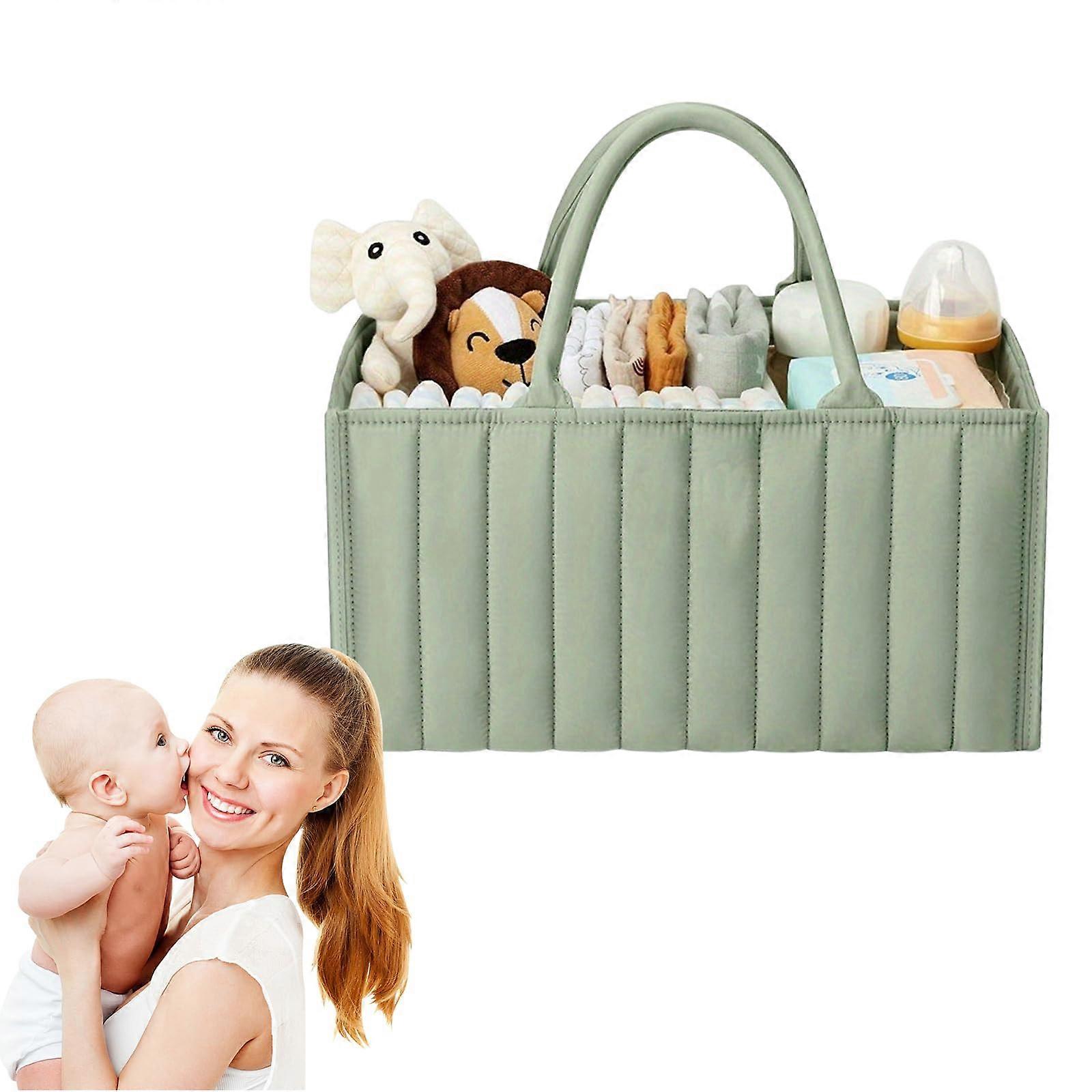 Changing Bag Organiser Blue With Removable Compartments, Baby Storage Basket For Changing Table, Home Use