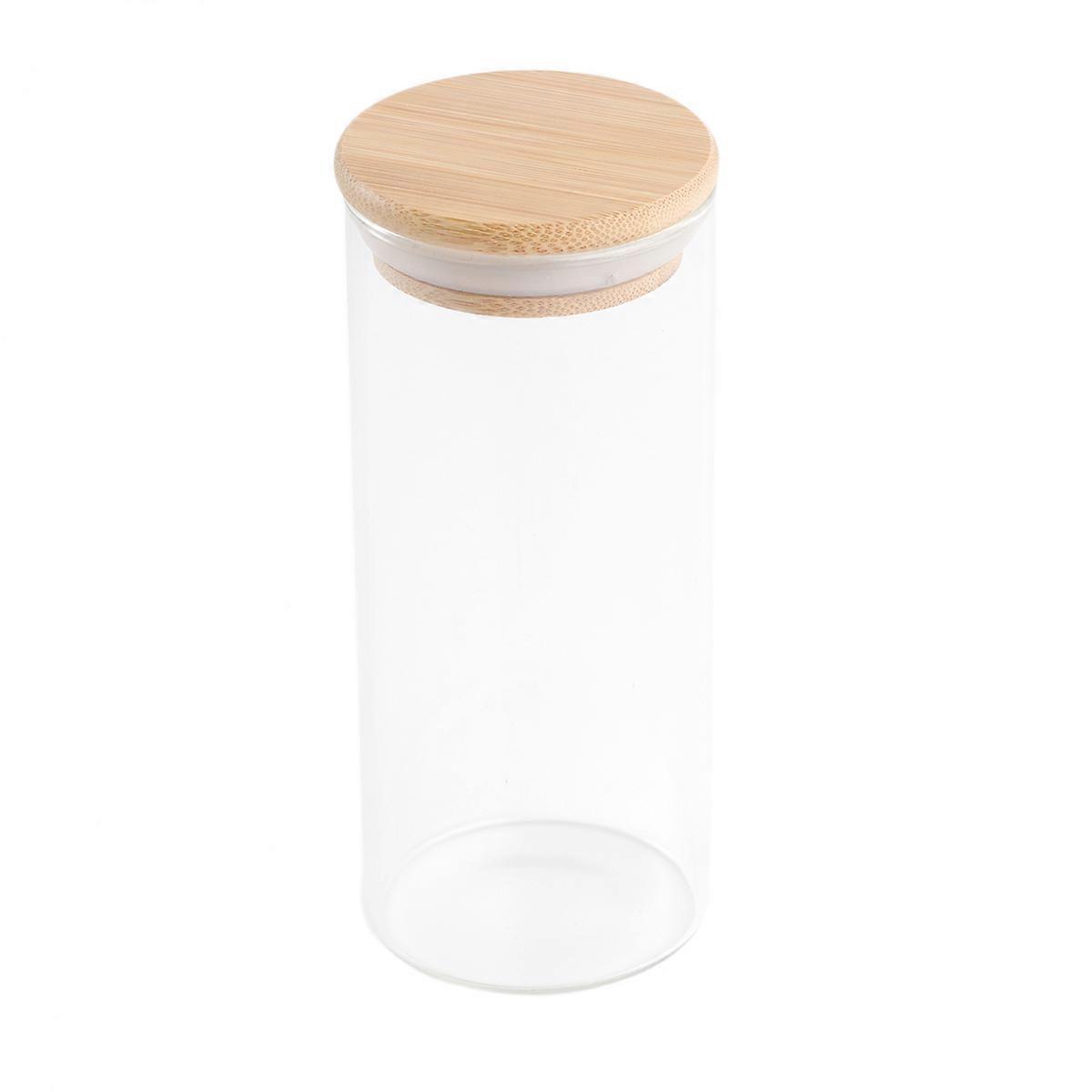 Glass Tea Jar Sealed Food Storage Container 2Pcs with Airtight Lid