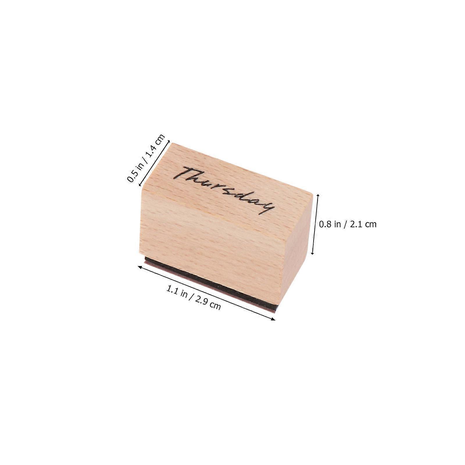 DIY Wooden Weekly Seal for Decor 2Sets Creative Rubber