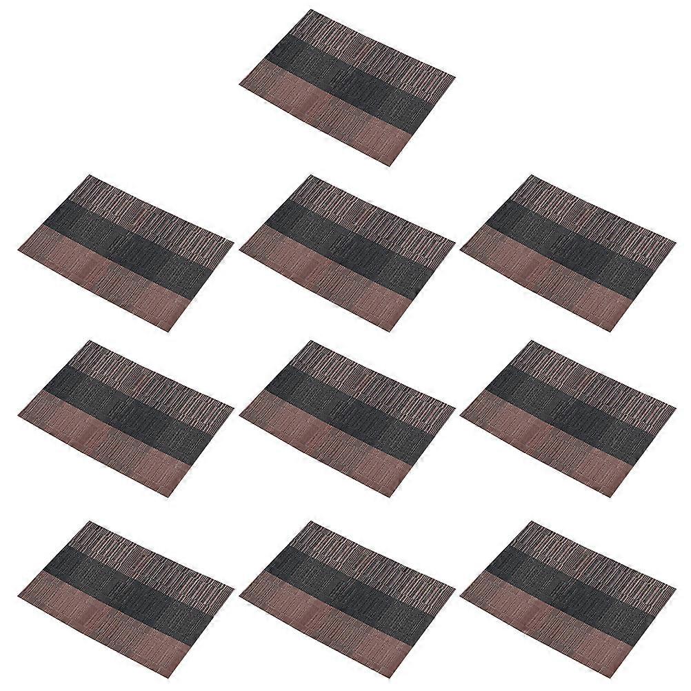 Heat Insulation Mat PVC Table Mats for Home 10Pcs Coffee Color Table Protectors