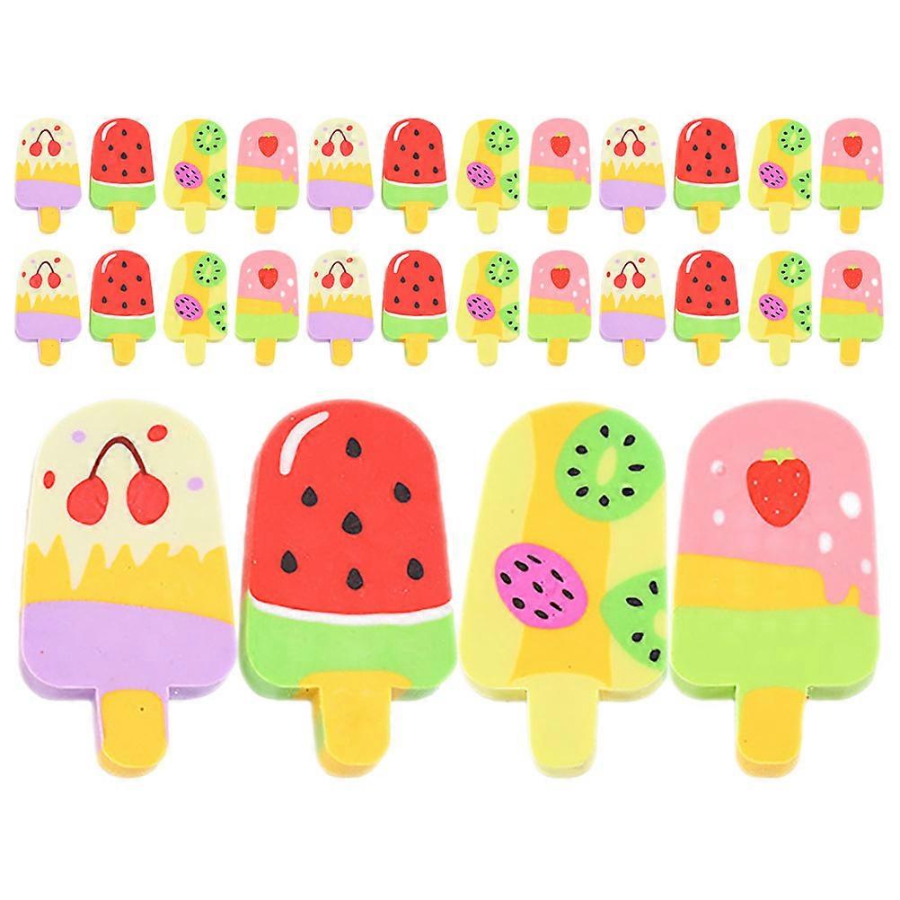 Ice Cream Erasers Assorted Color Mini Food Erasers for 80Pcs Classroom Use