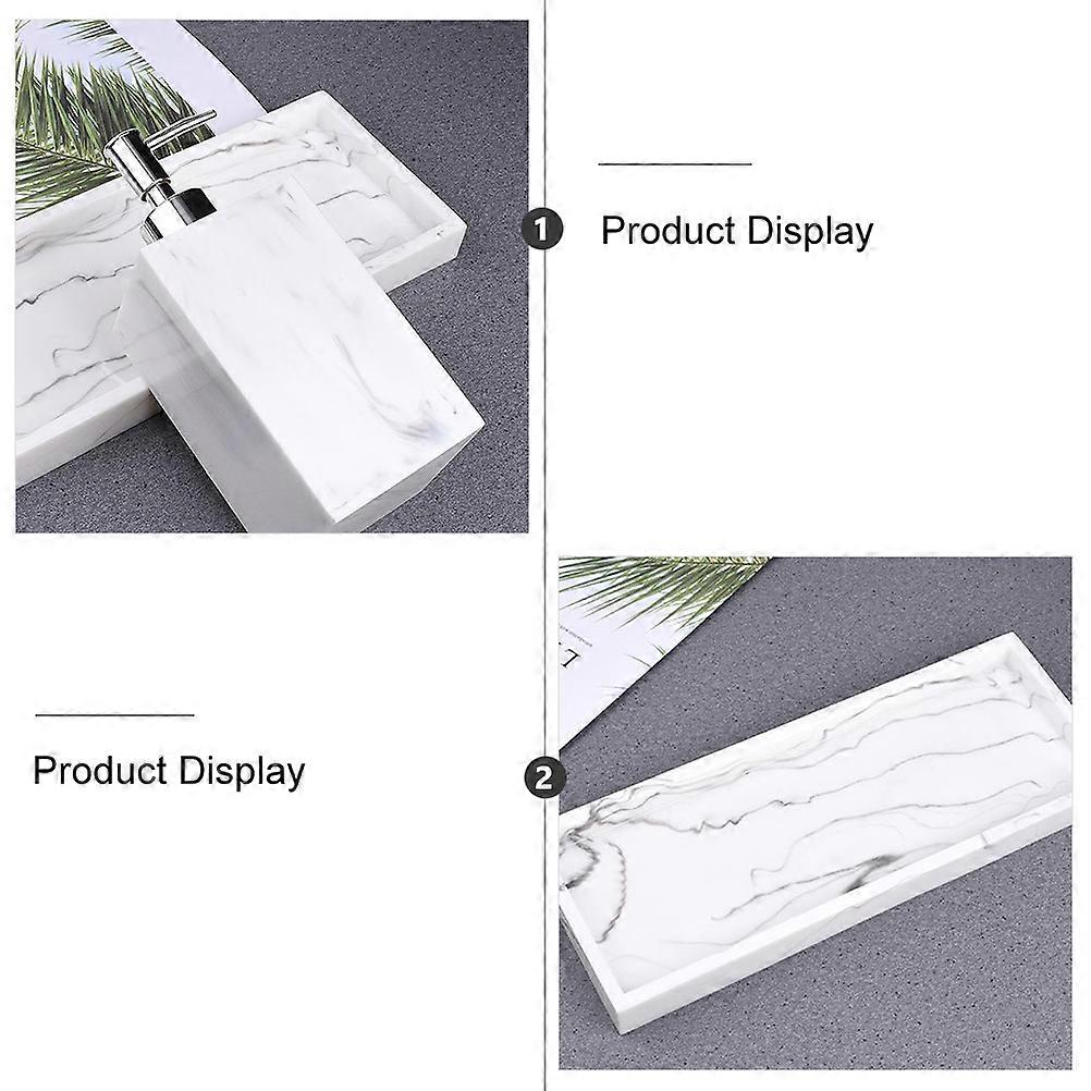 Marble Style Bathroom Soap Dispenser Tray with Organizer 1Set