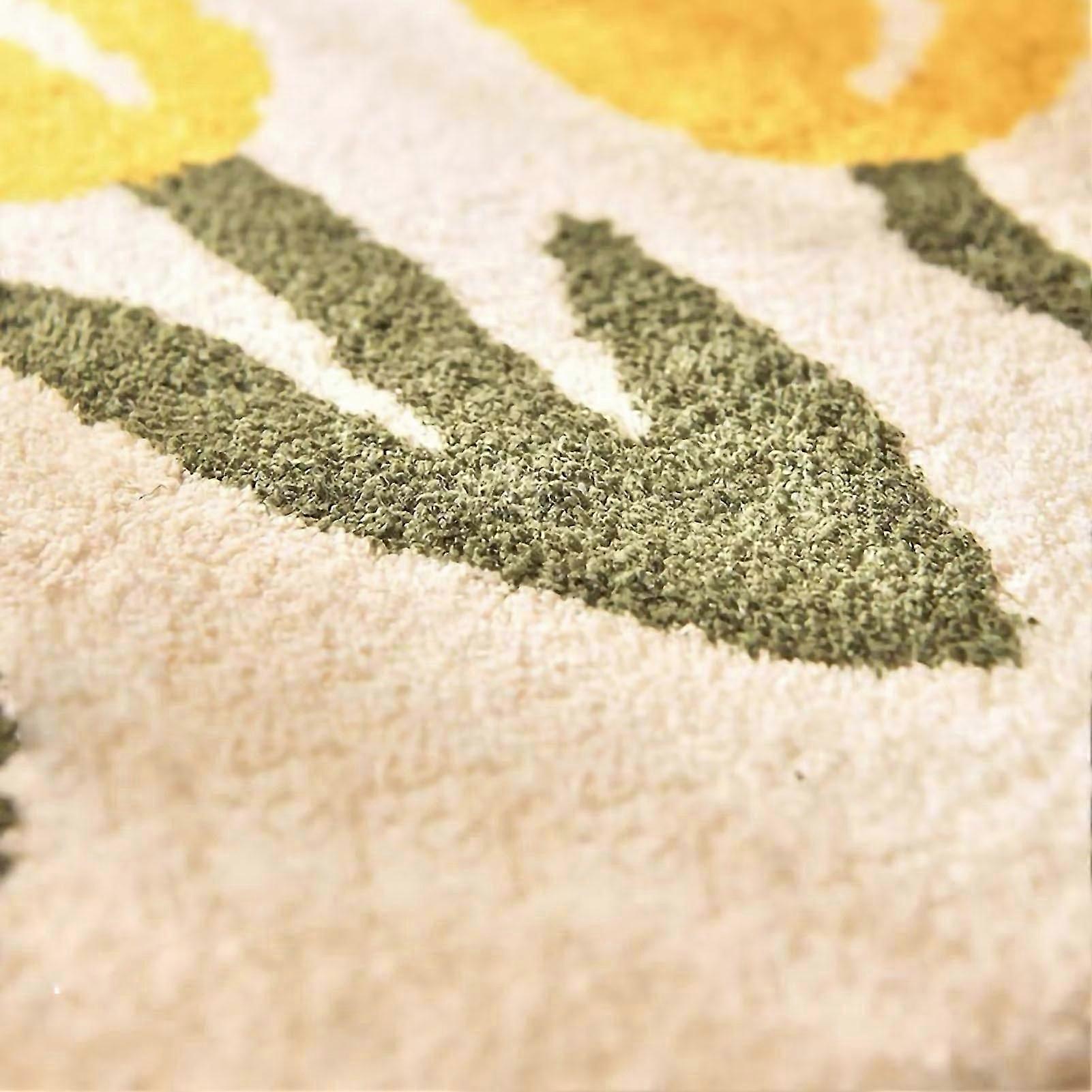 チューリップフラワーパターン吸水性バスルームマット40x60cmソフトエコフレンドリー屋内寝室用