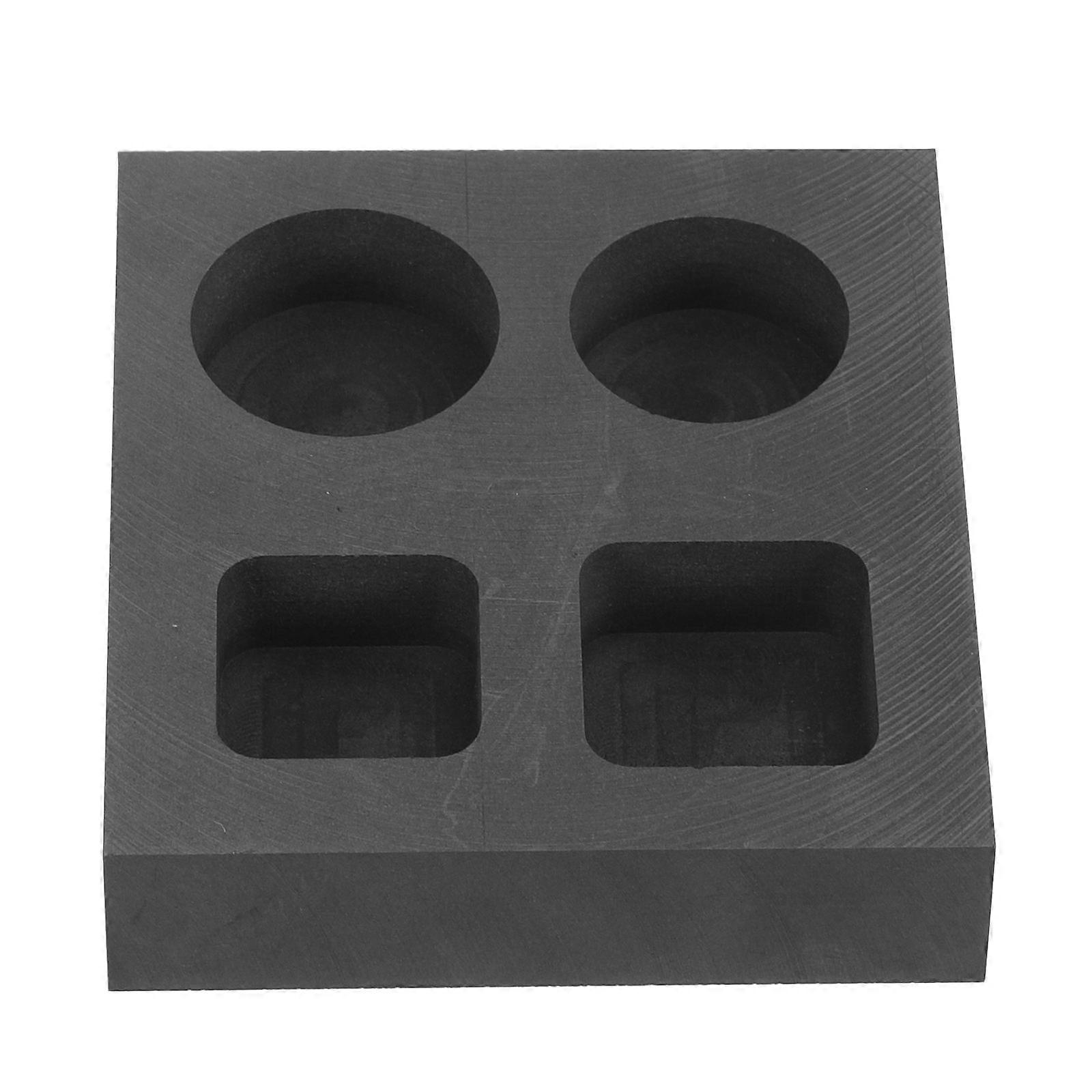 Graphite Ingot Mold for Casting Metal 4Pcs Durable Grey Refining Mold